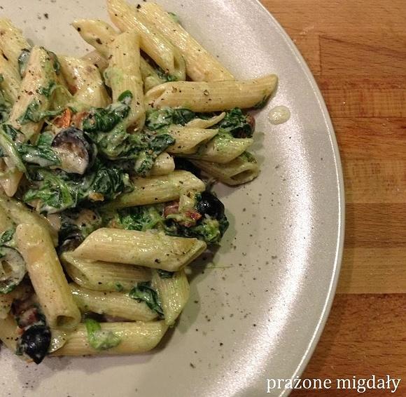 Penne ze szpinakiem