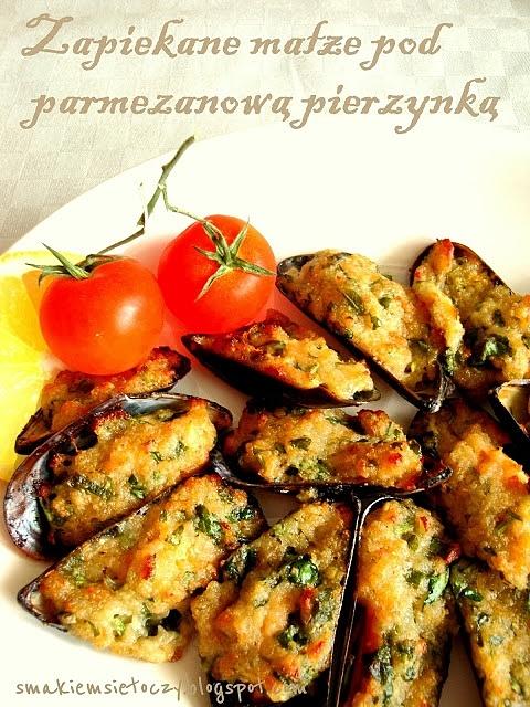 Zapiekane małże z parmezanem