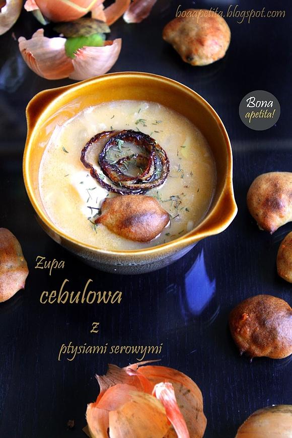 Zupa cebulowa z ptysiami serowymi
