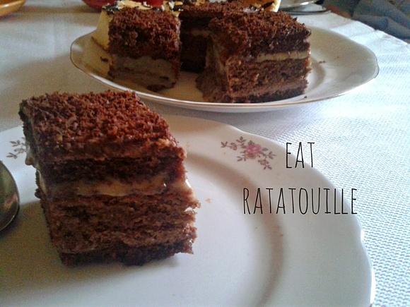 Ciasto czekoladowo-orzechowo-toffi