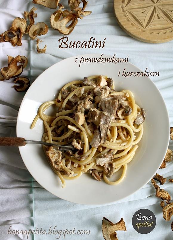 Spaghetti z prawdziwkami i kurczakiem