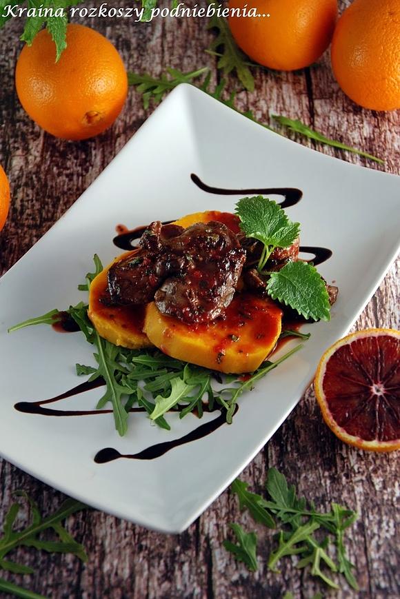 Wątróbka w sosie pomarańczowo-balsamicznym z melisą