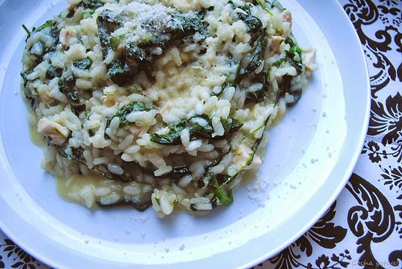 Risotto ze szpinakiem i kurczakiem