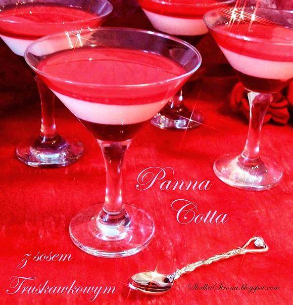 Panna Cotta z sosem truskawkowym
