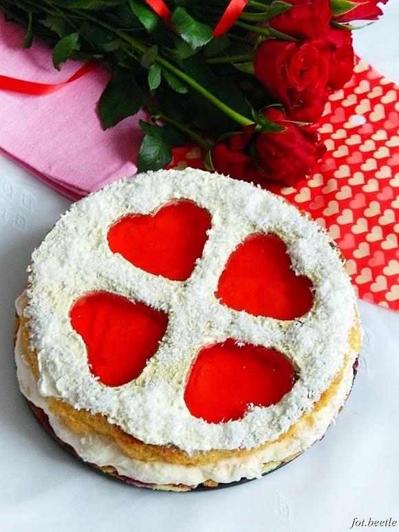Torcik walentynkowy z marshmallows