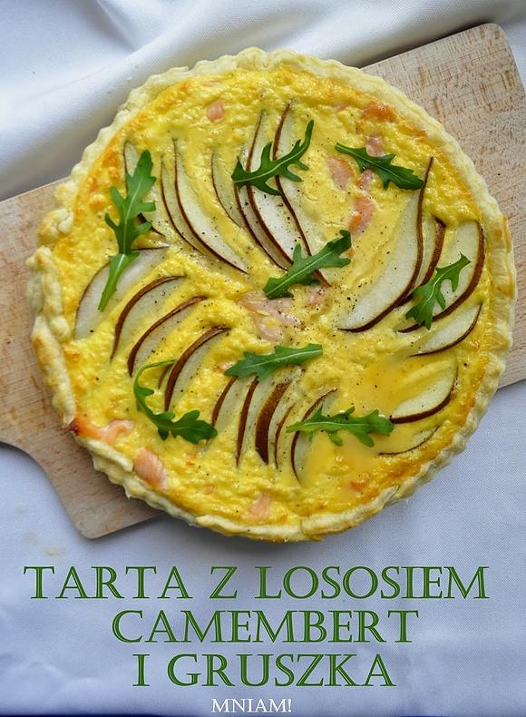 Tarta francuska z łososiem camembert i gruszką