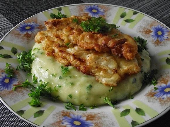 Flądra na ziemniaczanym puree