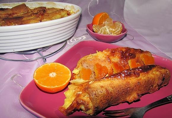 Pomarańczowe naleśniki zapiekane