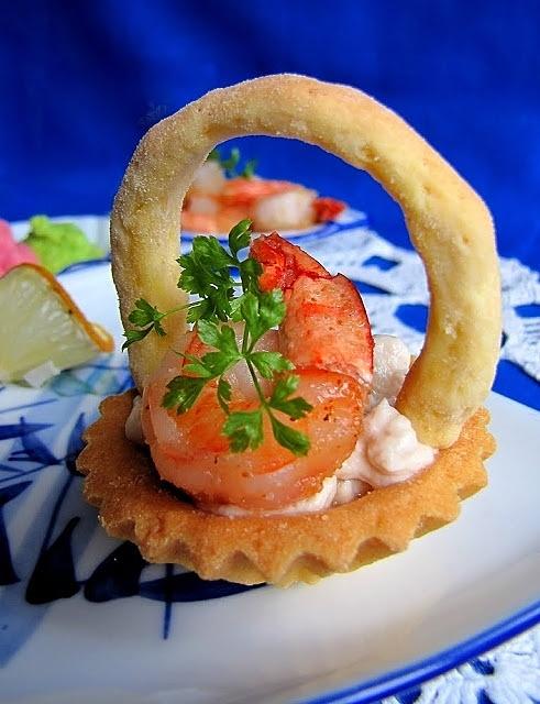 Koszyczki z kurczakiem i krewetkami
