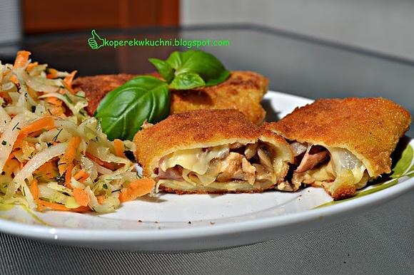 Krokiety z kurczakiem pieczarkami i serem