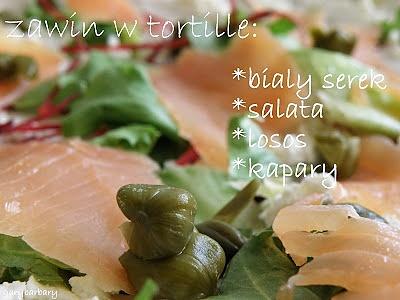 Tortilla z łososiem i twarogiem