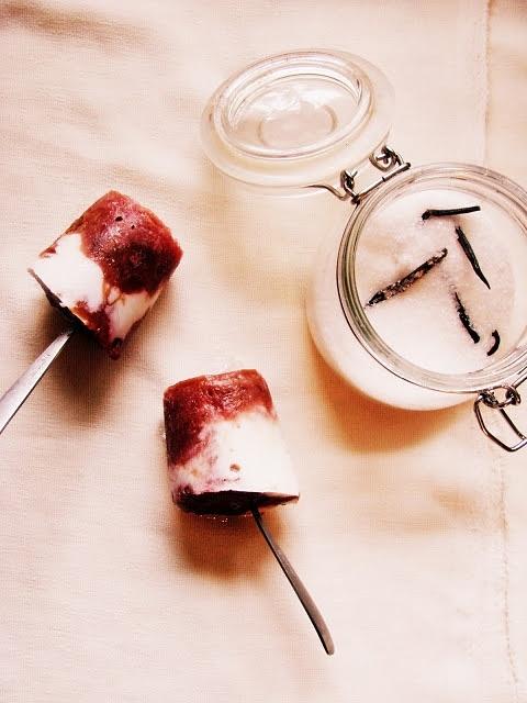 Lody rabarbarowe z wanilią