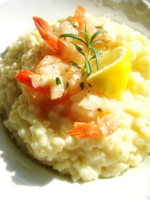 Cytrynowe risotto z krewetkami