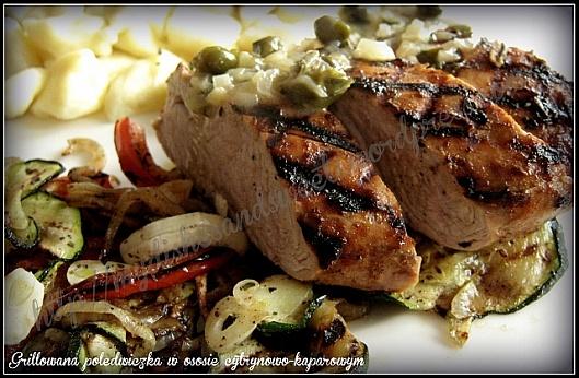 Grillowana polędwiczka w sosie cytrynowo-kaparowym