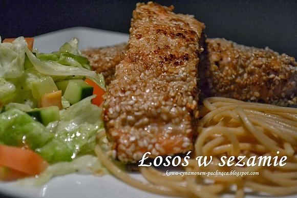 Łosoś w sezamie