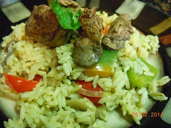 Wątróbka drobiowa z ryżem - dirty rice