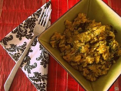 Risotto z dynią i szpinakiem