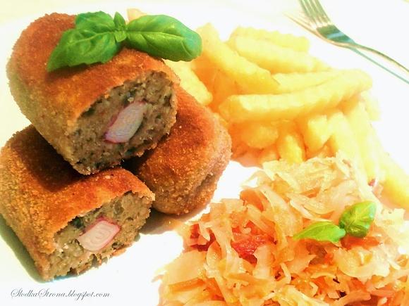 Kotlety rybne z surimi i paluszkami krabowymi