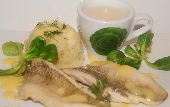 Nototenia na parze z jabłkowym smakiem