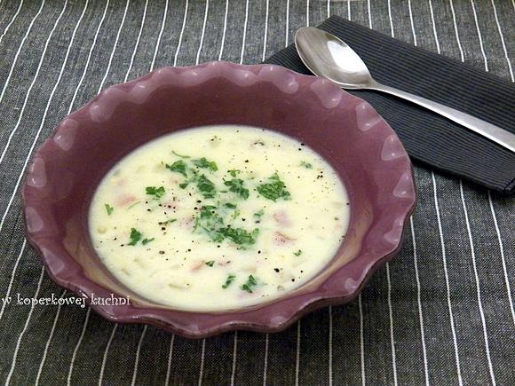 Chowder z boczkiem i kukurydzą