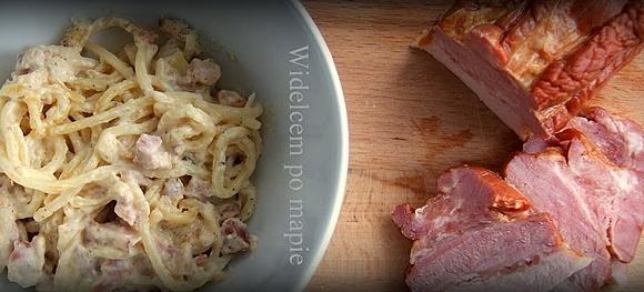 Serowe spaghetti carbonara