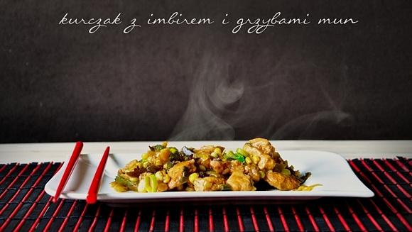 Kurczak z imbirem i grzybami mun