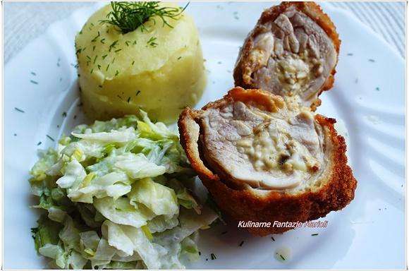 Udka kurczaka nadziewane serem i pieczarkami