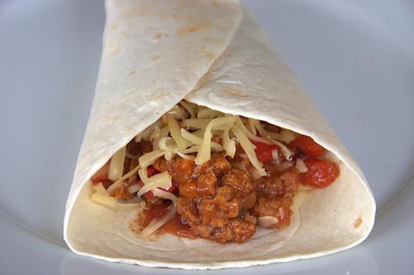 Fajita z mięsem i warzywami