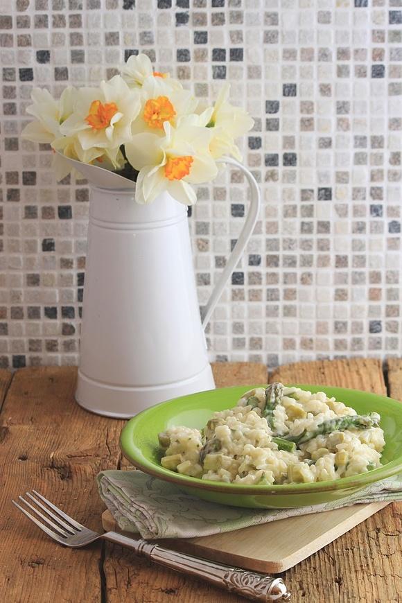 Risotto ze szparagami i serem Philadelphia