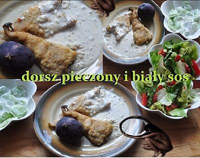 Dorsz pieczony w sosie śmietanowo-cytrynowym