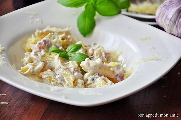 Penne z lazurowym sosem