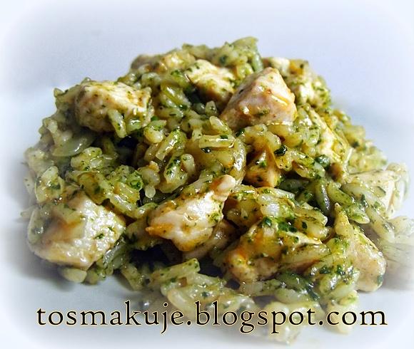 Risotto z kurczakiem i szpinakiem