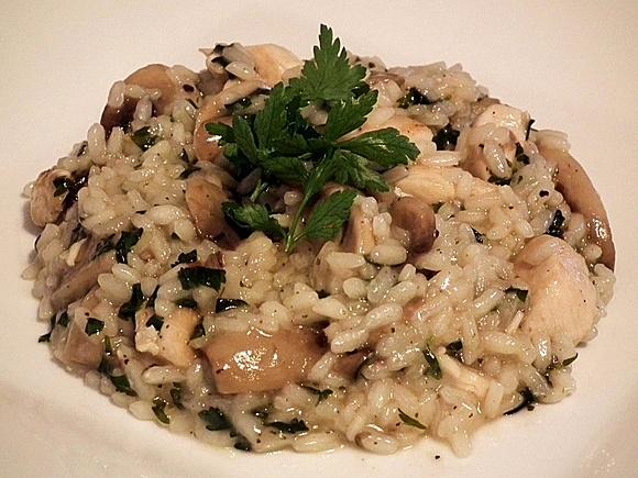 Risotto z pieczarkami i kurczakiem