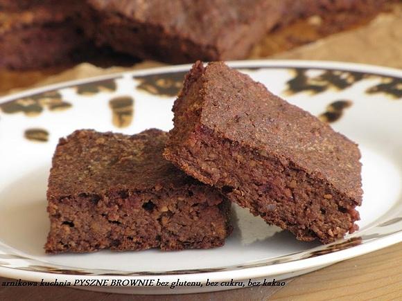 Pyszne brownie bez glutenu bez cukru bez kakao