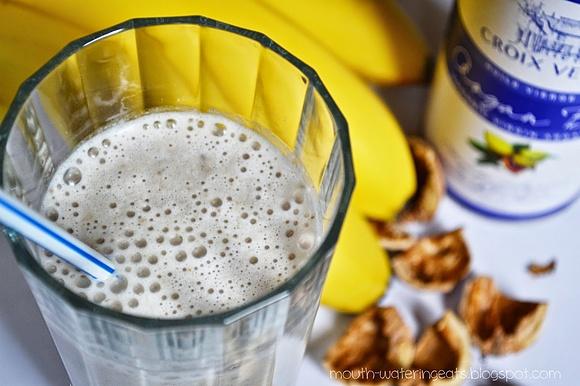 Koktajl bananowo-orzechowy z mlekiem i olejem arganowym