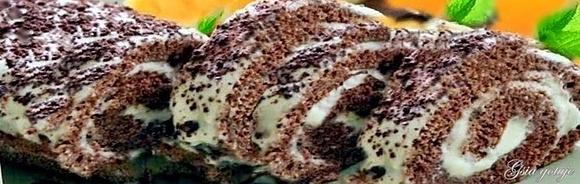 Rolada biszkoptowa z bitą śmietaną i mascarpone