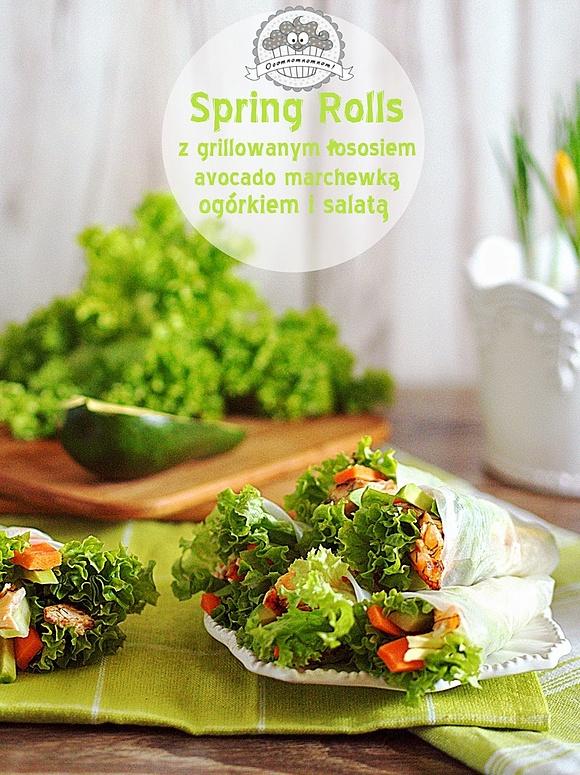 Spring Rolls z grillowanym łososiem