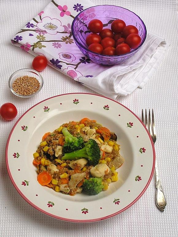 Orkiszotto z kurczakiem