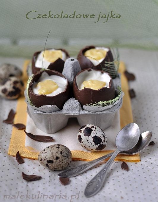 Czekoladowe jajka z serem mascarpone i lemon curd dla dzieci