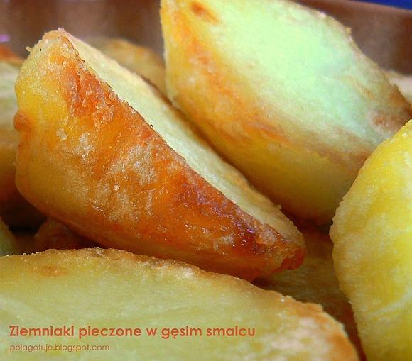 Ziemniaki pieczone w gęsiem smalcu
