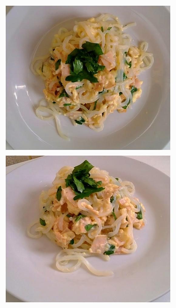 Dietetyczna carbonara z makaronem Shirataki