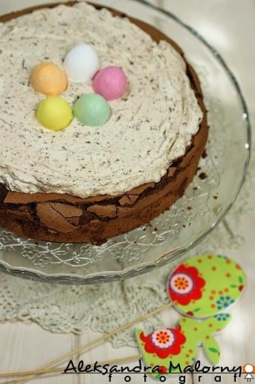 Moje słodkie święta wielkanocny tort gniazdo mazurek