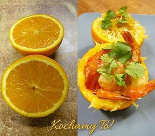 Krewetki w pomarańczach