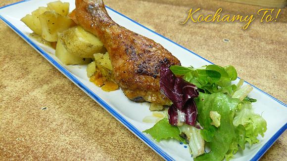 Pieczone udka na warzywach