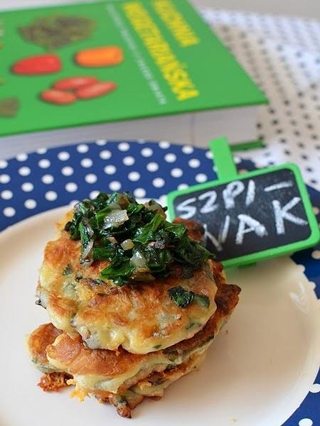 Zielone placki szpinakowo-pieczarkowe
