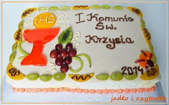 Brzoskwiniowy tort komunijny krok po kroku