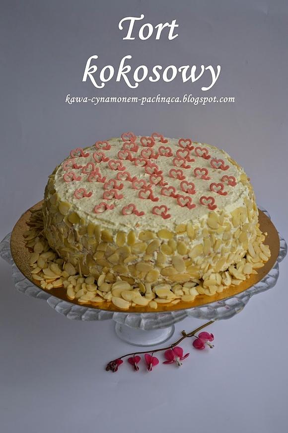 Śnieżny tort kokosowy
