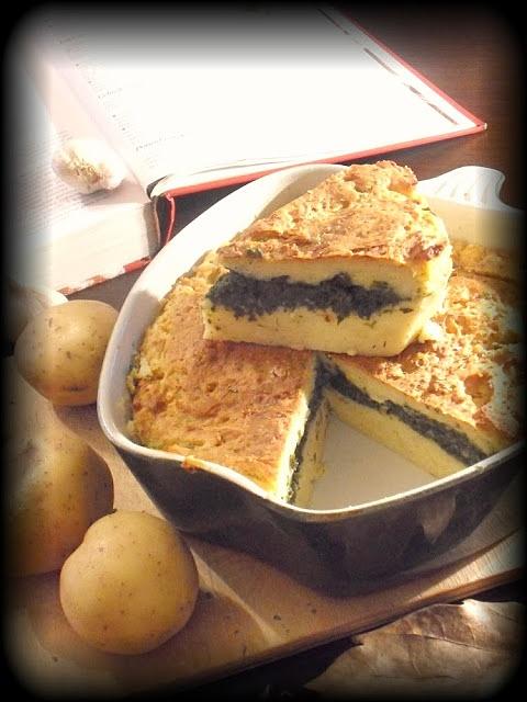 Babka ziemniaczana ze szpinakiem
