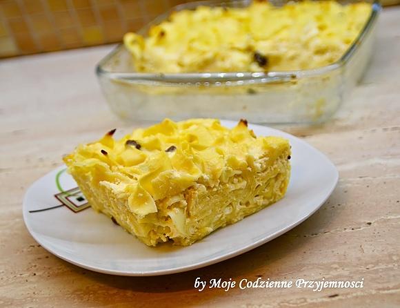 Lakshen kugel makaron zapiekany z serem na słodko