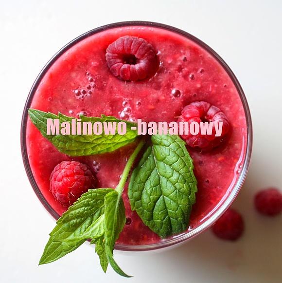 Wegański koktajl malinowo-bananowy